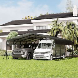 Carport 20 x 20 Shelter - Perfect
Solution for Vehicles. Boats &
Equipment - Durable, All-Weather Quick Assembly - Spacious, Secure,
Reinforced