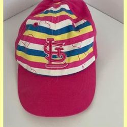 St Louis Cardinals Toddler Adjustable Ball Cap Hat Pink Stripes Hearts