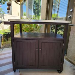 Outdoor Grilling Prep Cart