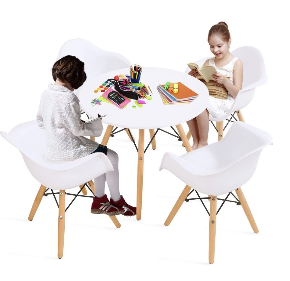 🎨 ZEOPHOL Kids Table & 4 Chair Set – 5-Piece Play Table w/ Armchairs – Brand New in Box! 🧸✨ 💰 Price: $80 or best offer 💲 MSRP: $129–$149 📦 Condit