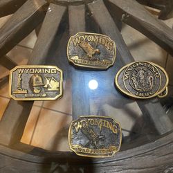 Vintage  1980’S Wyoming State Buckle’s 