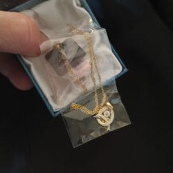 Girls/ Teens Gold & Cubic Zirconia Dolphin Necklace