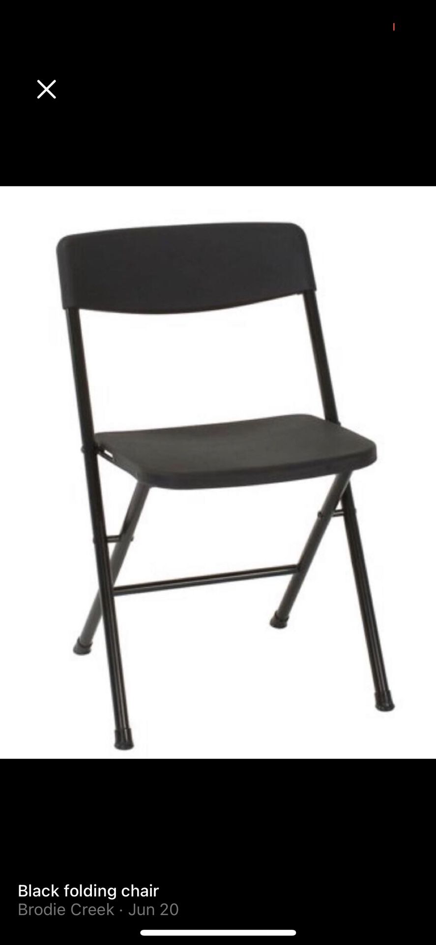 Black Folding Chair $10Each .