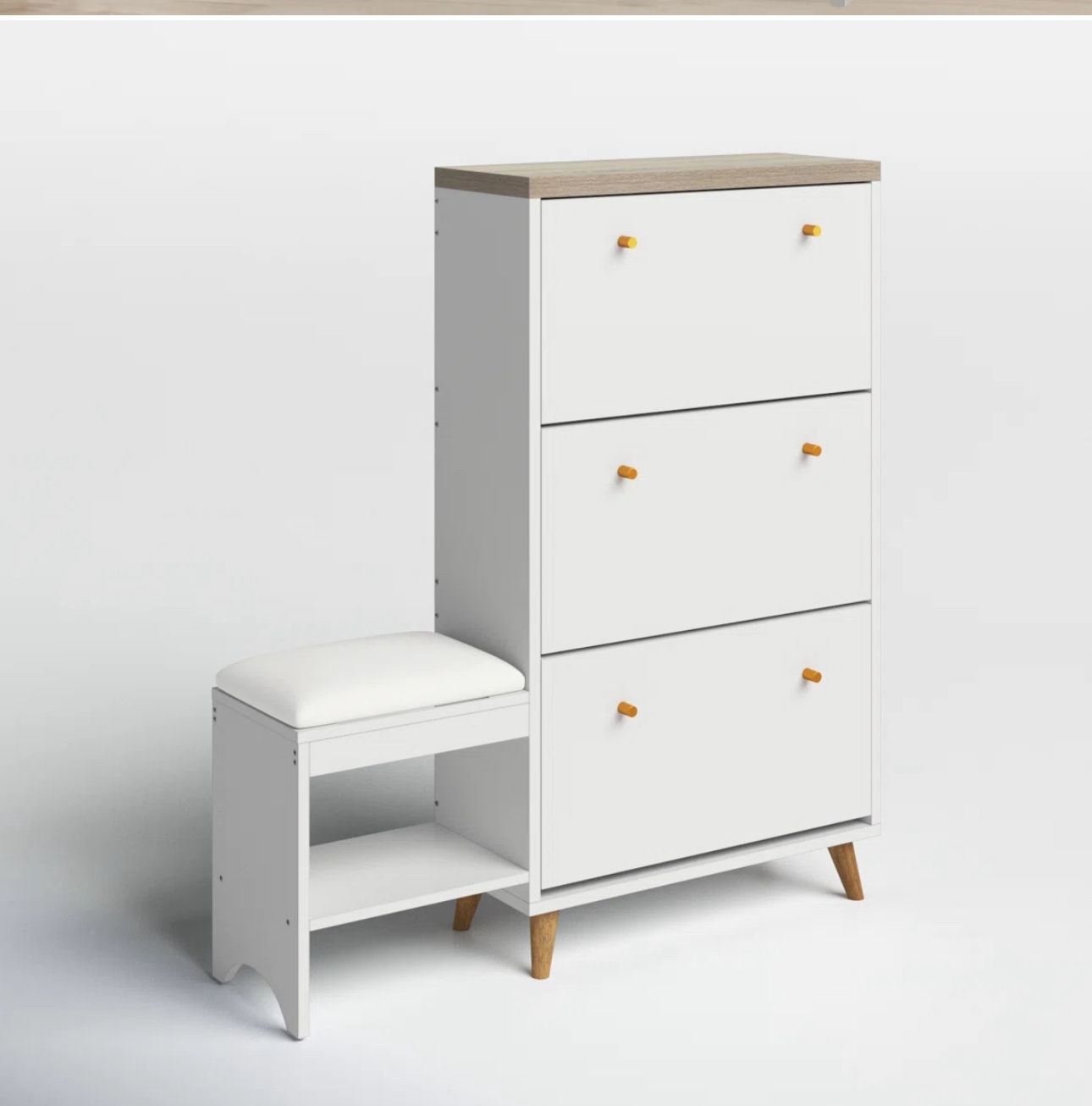 36 Pair Shoe Storage Cabinet with Upholstered Chair