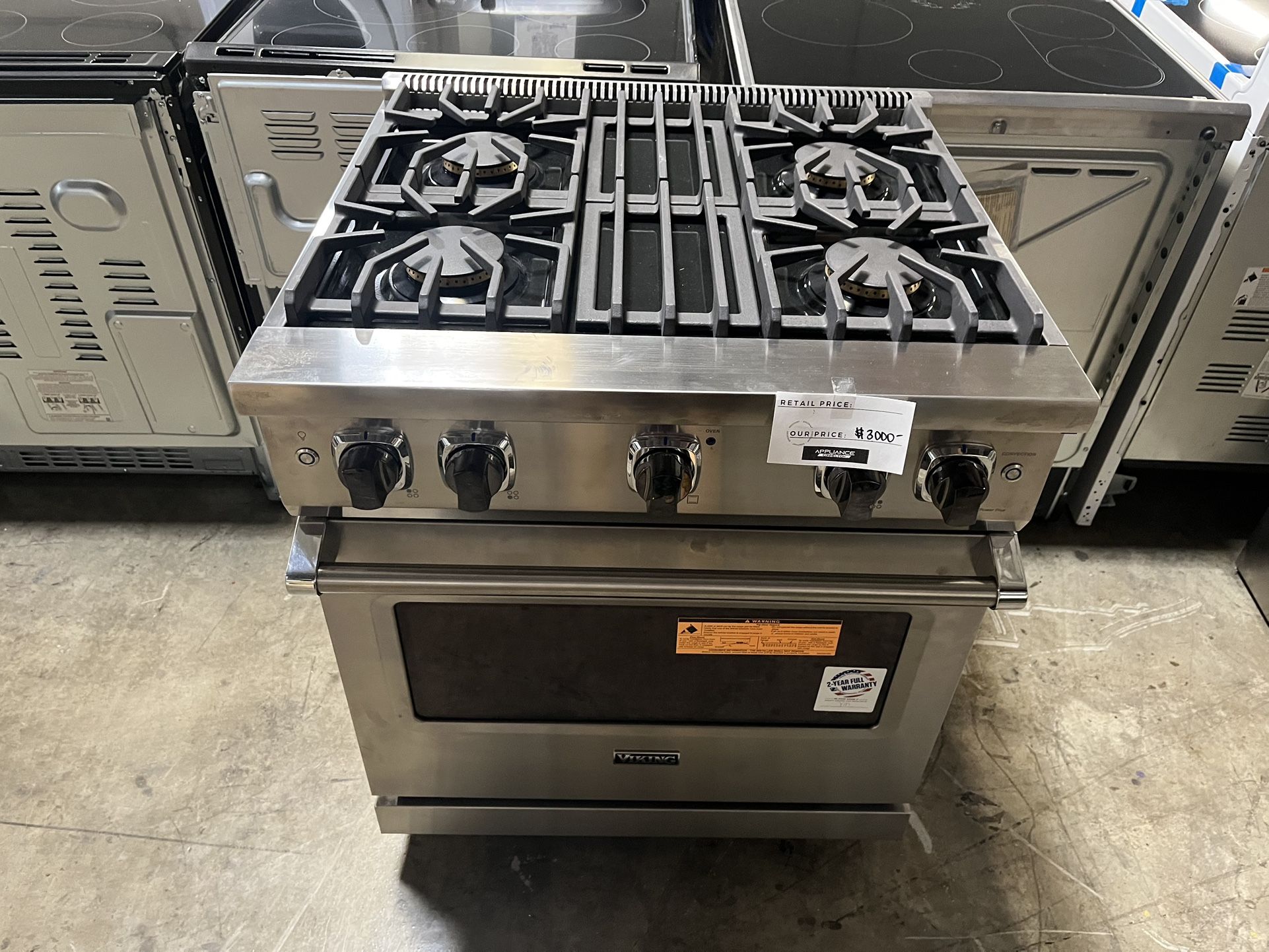 VIKING 30 INCH WIDE GAS RANGE WITH SEALED BURNERS 