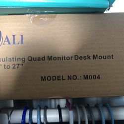 WALI Quad Monitor Desk Mount, 4 Monitor Stand Fits Heavy Duty Computer Screen up to 27 inch, Full Adjustable Monitor Arm Holds up to 22 lbs per Arm (M