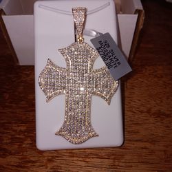 14k Gold Over Sterling Silver 925 Diamond Mossanites