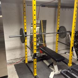 Home Gym Setup – Power Rack, Bench, Barbell, Weights