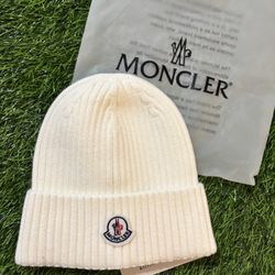 White Moncler Beanie 