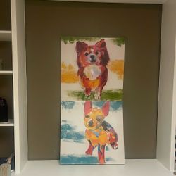 🌿 Colorful Dog Art Canvas Set 🍂