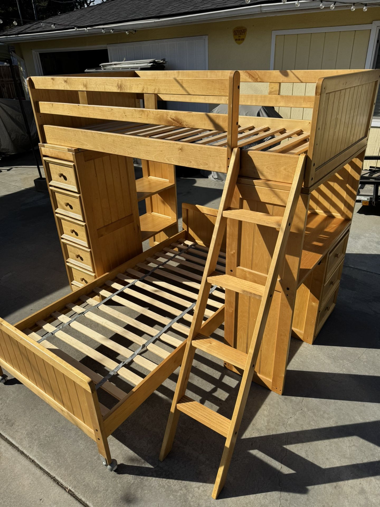 Bunk Bed Twin Over Twin With Drawers And Ladder