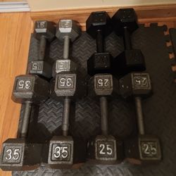 15lb 20lb 25lb And 35lb Metal Hex Dumbbells 