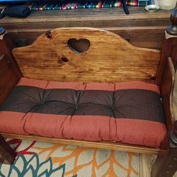 Wooden Love Seat With Cushion