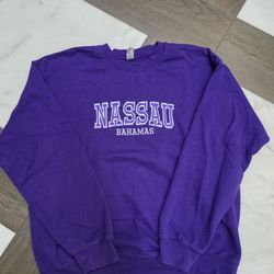 Nassau Bahamas Crew Neck Purple Sweatshirt 