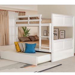Full-over-Full Bunk Bed with Twin Trundle