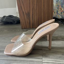 Steve Madden Tan And Clear Heels