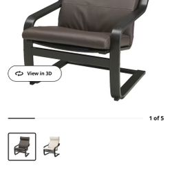 POÄNG Armchair, black-brown/Glose dark brown