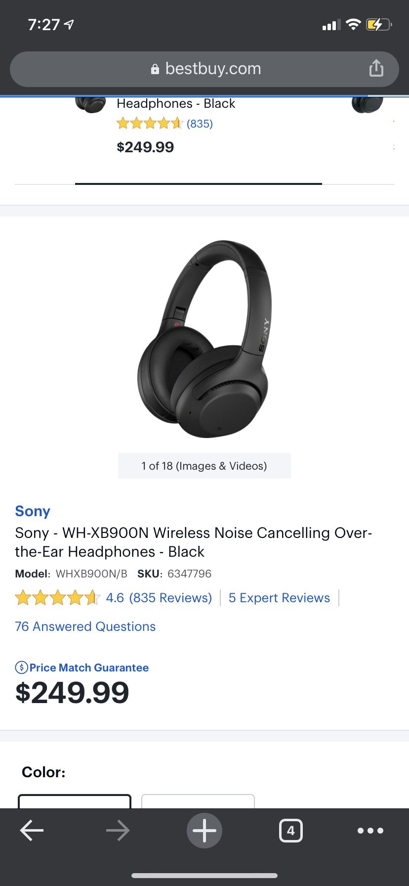 Sony WHXB900N wireless Bluetooth headphones Extra Bass