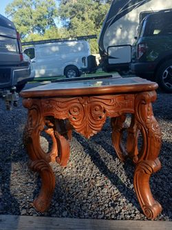 Antique Hand Carved Side Tables
