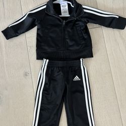 Adidas Baby Boy Black Jacket Pant Set 