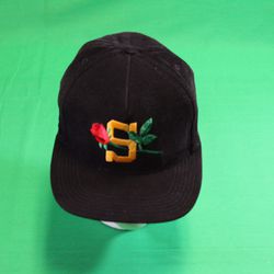 Supreme Rose Hat Corduroy Hat Black Snap Back SS15