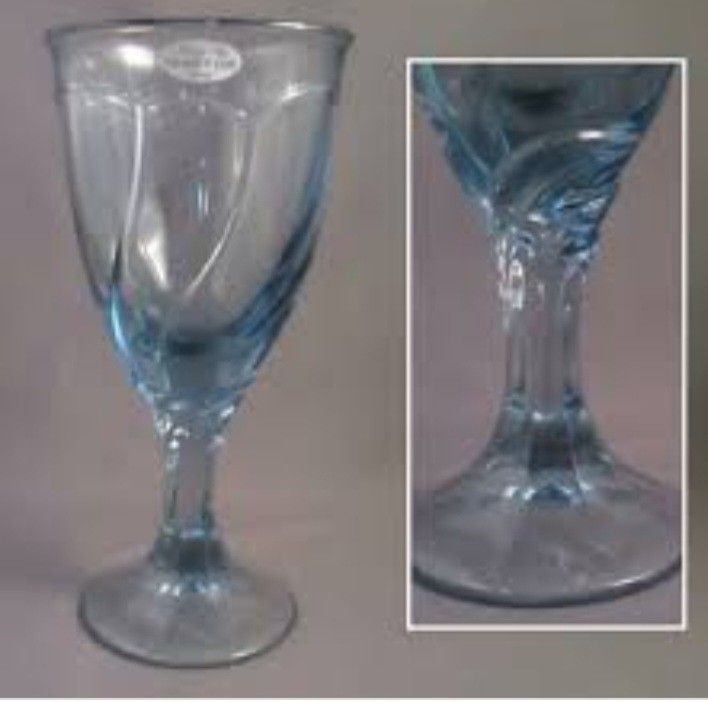 Set Of 10 Vintage Nortitake Blue Swirl Ice Tea Glasses (Goblets) STEMWEAR.