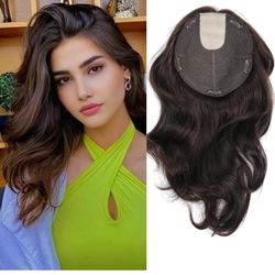 NEW IN BOX Hair Toppers for Women Real Human Hair 14inch Remy Human Hair Toppers for Women 8.5x8inch Skin Scalp Human Hair Toppers Hair Toppers for Wo