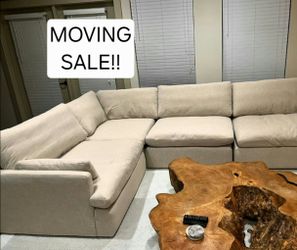 Cloud Couch Modular Sectional Sofa 6 piece Set Down Feathered RH Dupe