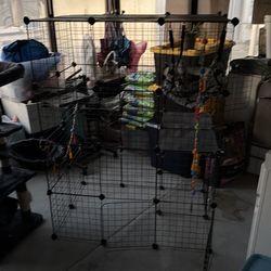 Cat cage and stratching post