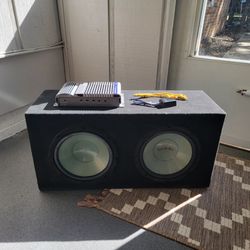 Two 10" Infinity Kappa Subwoofers and Box with Alpine Amplifier