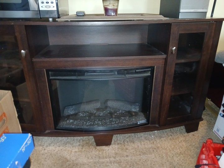 Entertainment Center With Electric Fireplace