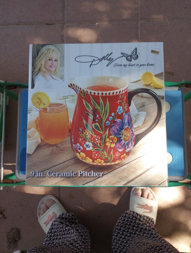 Dolly Parton 9in Ceramic Pitcher 