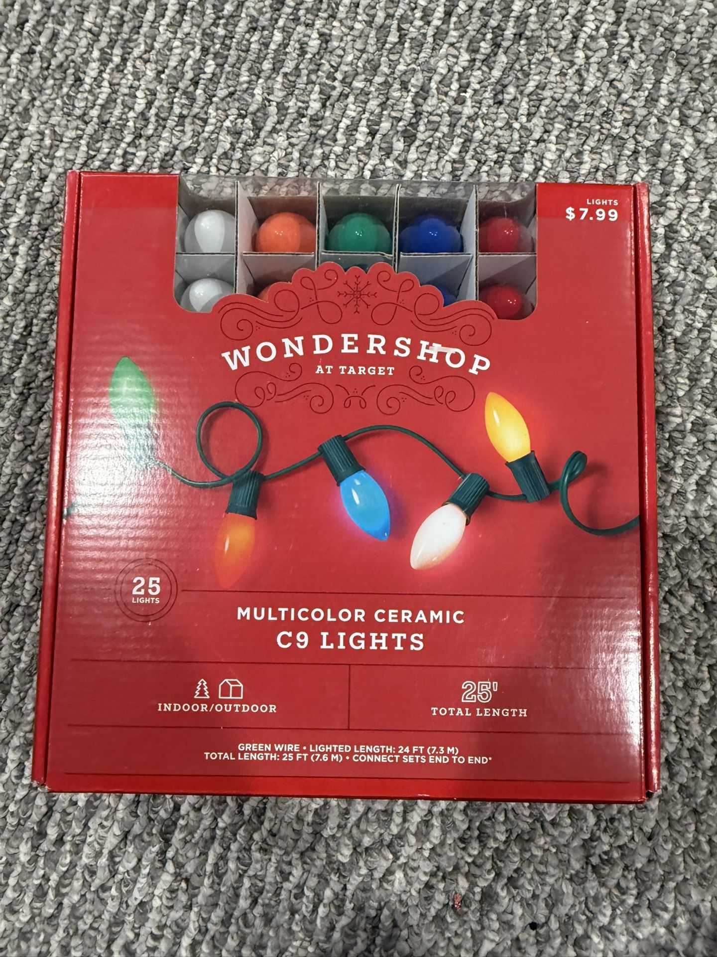 NEW- Wondershop Multicolor Ceramic C9 Lights