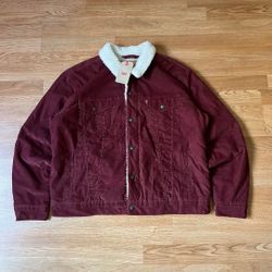 Mens brown trucker sherpa