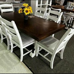 Valebeck Counter Height Dining Table And 6 Barstools Chairs Dining Room Set Kitchen Garden Other Patio 
