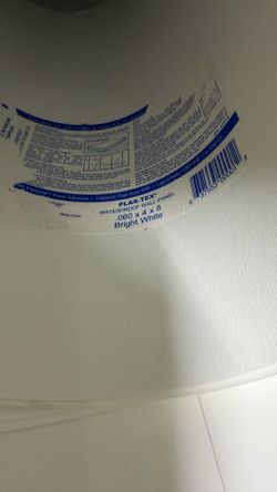 Plastic sheets for shelf lining 1/16" thick