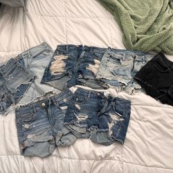 American Eagle Shorts & Skirt Bundle (Size 00–2) – Trendy Distressed Styles