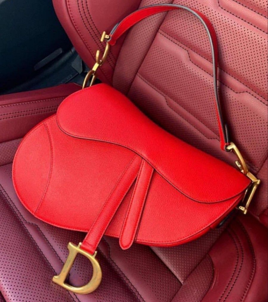 Red Dior Saddle Bag