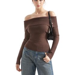 Brown Cute Long Sleve Shirt [XS]