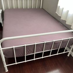 metal queen size bed frame and mattress