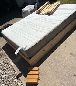 Full size bed frame with mattress