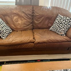 Brown Leather Sofa