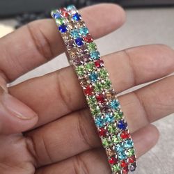 Multicolor Rhinestone Stretchable Bracelet 
