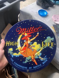 Miller High life Ande Rooney Porcelain Enameled Sign