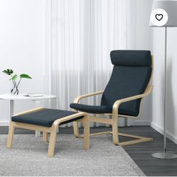 IKEA POÄNG Chair + Ottoman
