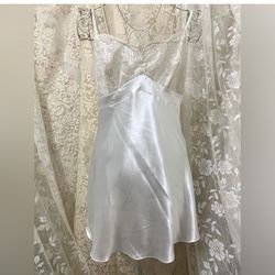 90's JONES NEW YORK sleep chemise lace wedding satin size M