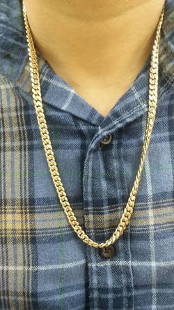 14k Gold Cuban Link Chain Hand Made 7mm 27 inch long 90.7 grams