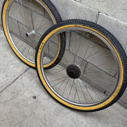 2 pc  bicycle tires with frames, size 26 ,together $25