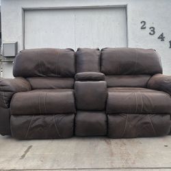 Chocolate Leather Recliner Loveseat Free Delivery