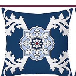 Blue And White Pillow Cover New
